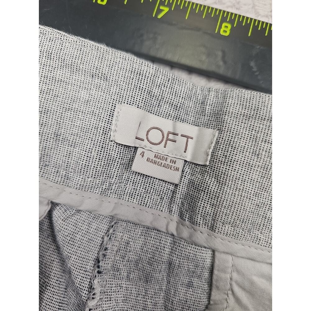 Loft Shorts Womens 4 Gray Ruffled Trim Pockets Side Zip - Picture 4 of 7